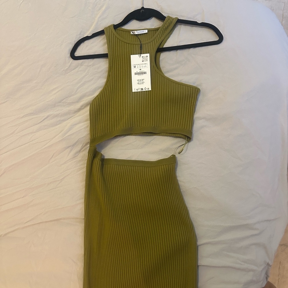 Zara Olive Midi Dress
